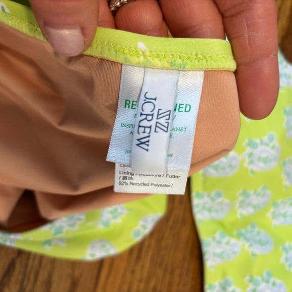NWOT SZ Blockprints x J. crew square-neck bikini top + bottoms, green paisley - Picture 6 of 7